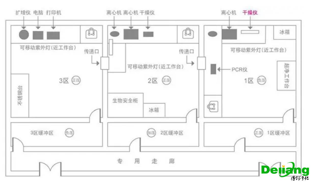 PCR實驗室平面布局